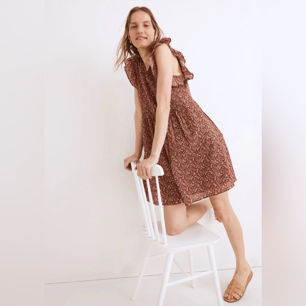 Madewell Pintuck mini dress in Florentine medium